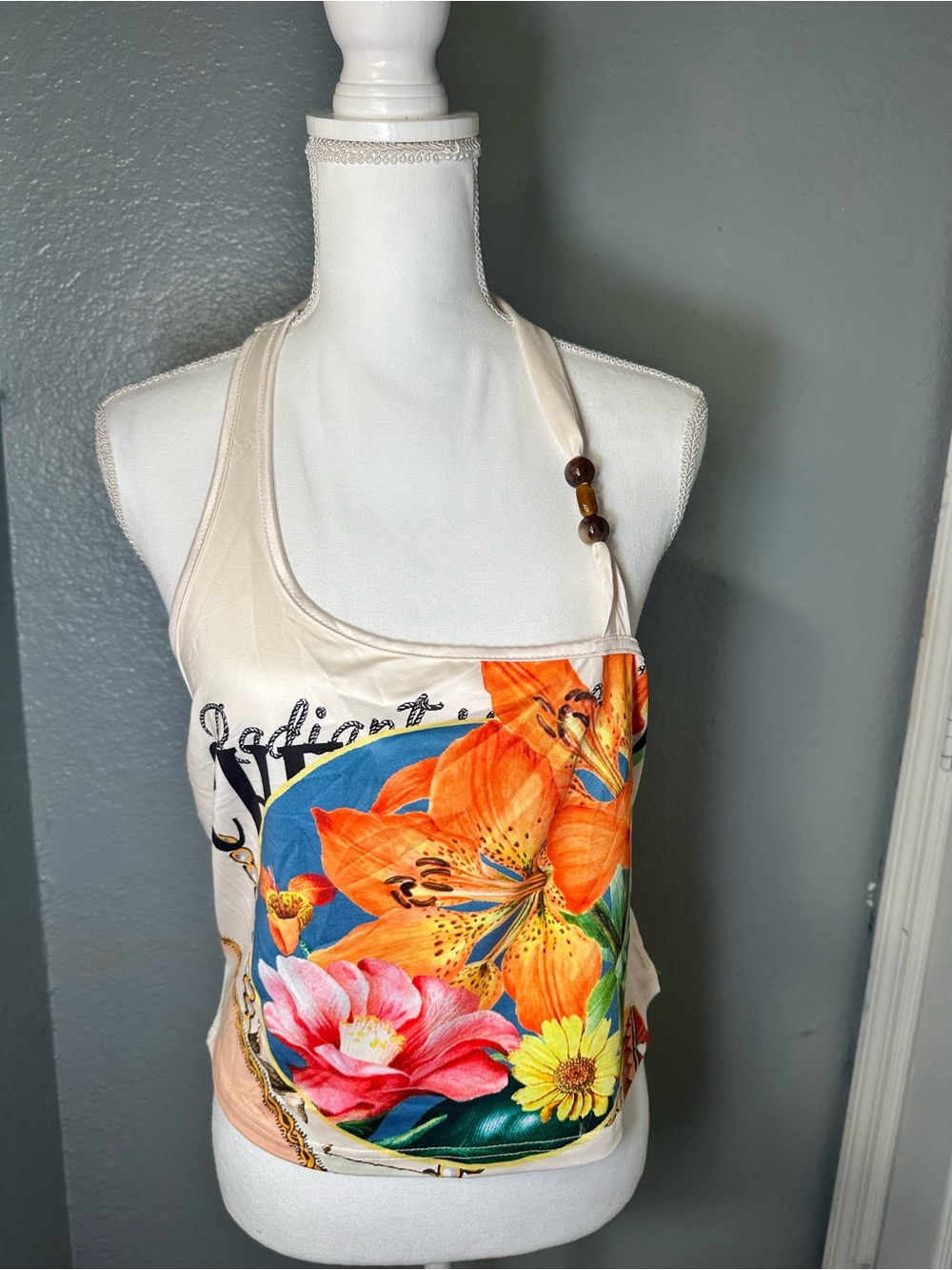 SHEIN floral halter top